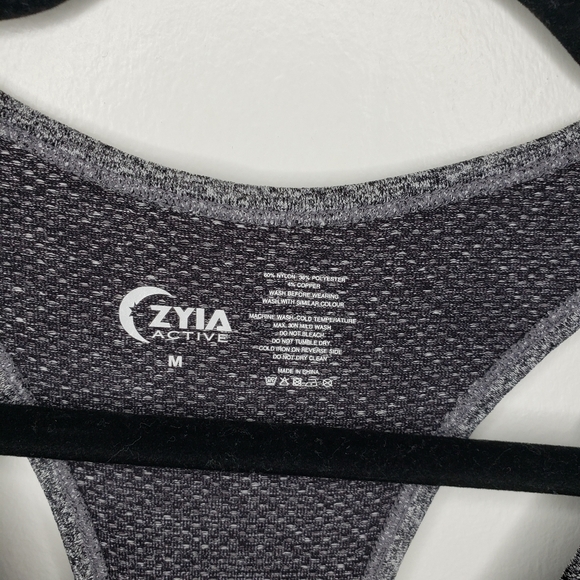 Zyia Active Charcoal Grey Activewear Workout Racerback Tank Size Medium - Picture 2 of 4